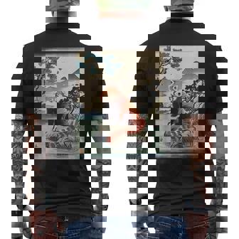 日本美術 レッサーパンダ 京斎 ヴィンテージ 日本 作品 メンズTシャツ バックプリント - Kawaiitshirt