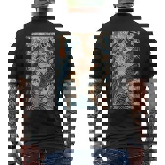 日本美術 戦闘機 相撲 鯉 海波 国吉 浮世絵 メンズTシャツ バックプリント - Kawaiitshirt