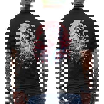 日本美術 浮世絵 アニメ 芸者 桜 富士山 メンズTシャツ バックプリント - Kawaiitshirt