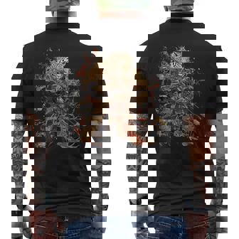 日本美術 虎 忍者 浮世絵 アニメ風 侍 虎 メンズTシャツ バックプリント - Kawaiitshirt