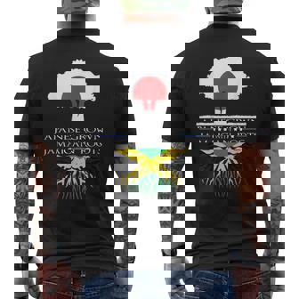 日本育ちのジャマイカ人のルーツ 日本ジャマイカ家系図 メンズTシャツ バックプリント - Kawaiitshirt