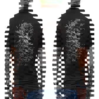 日本龍 タトゥー描画 伝統的な日本のグラフィックtシャツ メンズTシャツ バックプリント - Kawaiitshirt