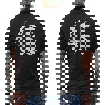 旧英数字 46 46 メンズTシャツ バックプリント - Kawaiitshirt