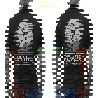 明日地球の日のための風力発電 クリーンエネルギー 風力タービン メンズTシャツ バックプリント - Kawaiitshirt