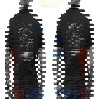 星座イルカ、天体宇宙銀河イルカ メンズTシャツ バックプリント - Kawaiitshirt