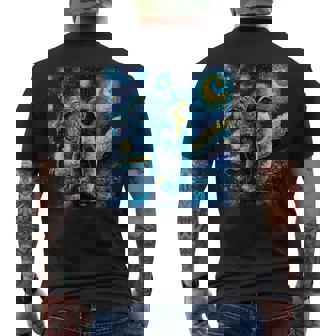 星月夜 ヴィンセント・ヴァン・ゴッホ 絵画 ペンギン メンズTシャツ バックプリント - Kawaiitshirt