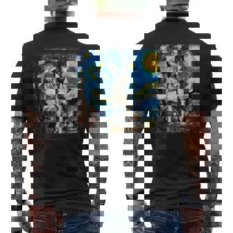 星月夜のヴァンゴッホ ボストンテリア メンズTシャツ バックプリント - Kawaiitshirt