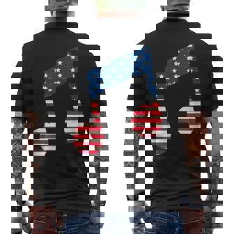 星条旗 アメリカ国旗 音符 メンズTシャツ バックプリント - Kawaiitshirt