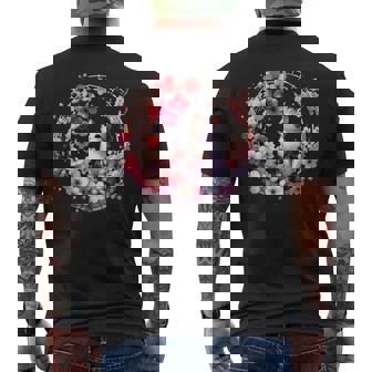 春の桜 かわいい猫と桜の花 メンズTシャツ バックプリント - Kawaiitshirt