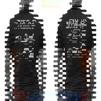 暇なときにすること面白い自転車愛好家 メンズTシャツ バックプリント - Kawaiitshirt