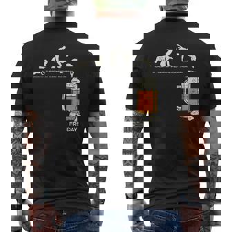 月曜日から金曜日のビールのおかしい仕事の週の飲むチームのギフトへの月曜日 メンズTシャツ バックプリント - Kawaiitshirt