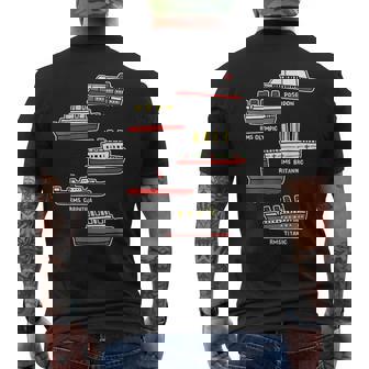 有名なクルーズ船 Rms タイタニック ブリタニック ポセイドン カルパチア メンズTシャツ バックプリント - Kawaiitshirt