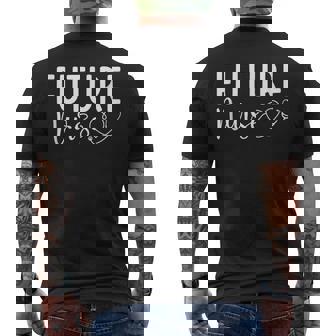 未来看護師 看護学校 大学院生 メンズTシャツ バックプリント - Kawaiitshirt