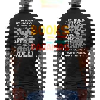 本やパジャマが関係するなら、おもしろい本好きの言葉 メンズTシャツ バックプリント - Kawaiitshirt