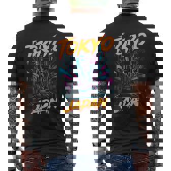 東京都 日本 アニメ スタイル 美的 芸術 アジアン 日本 メンズTシャツ バックプリント - Kawaiitshirt