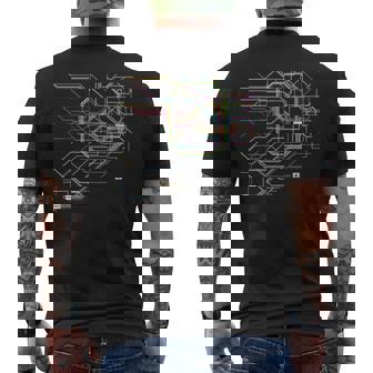 東京電車線路チャートユニセックス親子ペア メンズTシャツ バックプリント - Kawaiitshirt