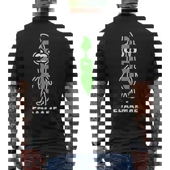 枝豆 えだまめ 顔 イラスト かわいい おもしろ 面白い 簡単 シンプル ゆるい 野菜 メンズTシャツ バックプリント - Kawaiitshirt