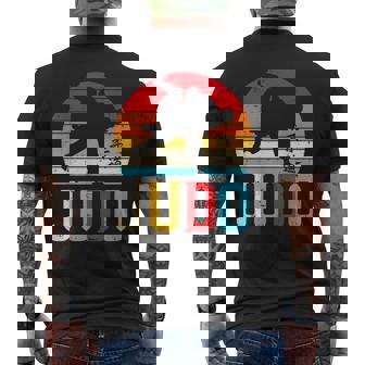 柔道投げ レトロ 日本の格闘技 柔道家 ファイター ギフト メンズTシャツ バックプリント - Kawaiitshirt