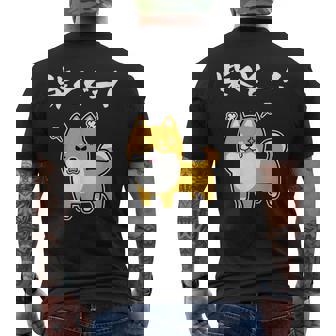 柴くぞー！ 柴犬好き 柴犬パパ 柴犬ママ ダジャレ 愛犬家 おもしろ 柴犬 メンズTシャツ バックプリント - Kawaiitshirt