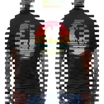 柴犬 シルエット レトロ ヴィンテージ 犬 オーナー レディース メンズ メンズTシャツ バックプリント - Kawaiitshirt