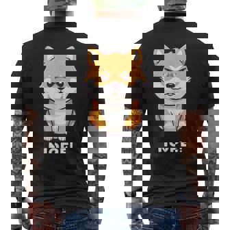 柴犬 犬 赤柴 怒柴 拒否柴 嫌です 怒った犬 かわいい おもしろ メンズTシャツ バックプリント - Kawaiitshirt