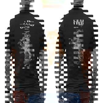 柴犬 筋トレ ダンベル付き フィットネスジム メンズTシャツ バックプリント - Kawaiitshirt