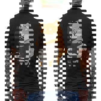 柴犬ハグ メンズTシャツ バックプリント - Kawaiitshirt