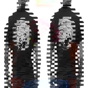 桜 パンダ お花見 親子 春 水墨画 和風 動物 メンズTシャツ バックプリント - Kawaiitshirt