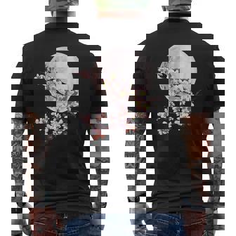 桜 花 満月 さくら 日本文化 メンズTシャツ バックプリント - Kawaiitshirt