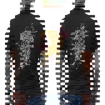 桜の虎 メンズTシャツ バックプリント - Kawaiitshirt