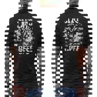 植物 犬 コーヒー おもしろ ガーデニング 犬好き ギフト メンズTシャツ バックプリント - Kawaiitshirt