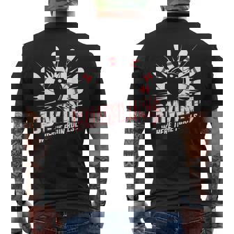 楽しいロールスボーリング パンヴィンテージボウリングボール メンズTシャツ バックプリント - Kawaiitshirt