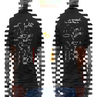 楽器 音楽 ピアノ 管楽器 木管楽器 弦楽器 音符 Music Is My Happy Place メンズTシャツ バックプリント - Kawaiitshirt