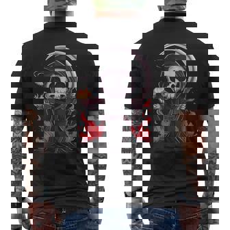 死神 スケルトン ハロウィン コスチューム 不気味 怖い メンズTシャツ バックプリント - Kawaiitshirt