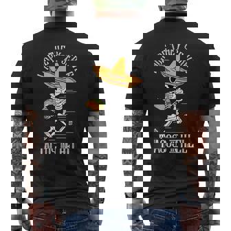 死者の日 メキシコ シュガースカル ファニー タコス スケルトン ハロー メンズTシャツ バックプリント - Kawaiitshirt