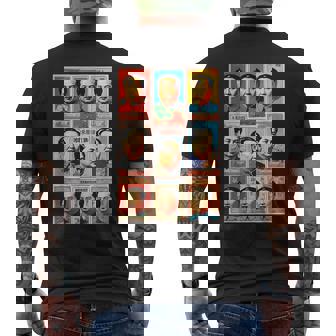 毛沢東ポップアートグリッド-9カラフルな肖像画と書道 メンズTシャツ バックプリント - Kawaiitshirt