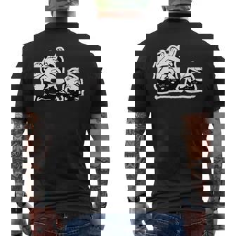 気持ちよく寝ている柴犬たち かわいい黒柴 柴犬イラスト メンズTシャツ バックプリント - Kawaiitshirt