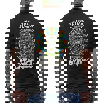 沖縄ジャパン シーサー ライオンガーディアン 和 カタカナ お土産 メンズTシャツ バックプリント - Kawaiitshirt