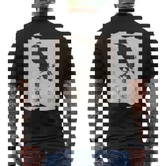 河鍋暁斎のカラス 浮世絵 日本画 日本文化 烏 メンズTシャツ バックプリント - Kawaiitshirt