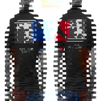 波動拳格闘スポーツリーグ-面白いアーケードゲーマー メンズTシャツ バックプリント - Kawaiitshirt