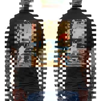 浮世絵 アート 神奈川 ヴィンテージ 日本のタトゥーアート 猫 グラフィック メンズTシャツ バックプリント - Kawaiitshirt