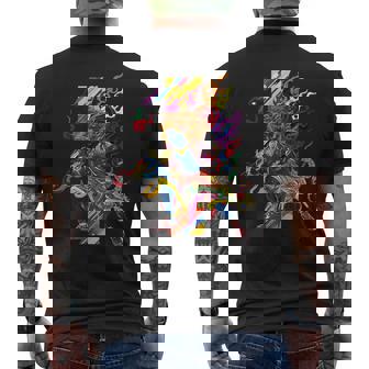 浮世絵シリーズ 踊る不動明王 メンズTシャツ バックプリント - Kawaiitshirt