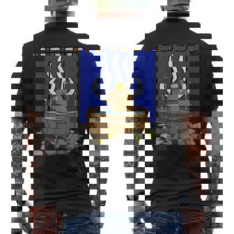 温泉に浸かるかわいいカピバラ メンズTシャツ バックプリント - Kawaiitshirt