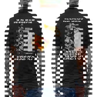 溶接工エンジニアにはヒーローが必要だから 面白すぎる溶接 メンズTシャツ バックプリント - Kawaiitshirt