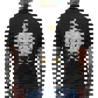 漫画の筋肉アヒル メンズTシャツ バックプリント - Kawaiitshirt