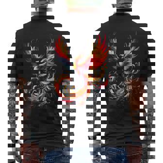 火の鳥 不死鳥 神話上の鳥 立ち上がり 再び生まれる 灰 長袖tシャツ メンズTシャツ バックプリント - Kawaiitshirt