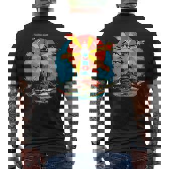 灯台 シーサイド ハウス セーリング 海 ビーチ ボート メンズTシャツ バックプリント - Kawaiitshirt