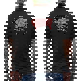 焼肉 カルビ 牛肉 焼肉定食 部位 面白い おもしろ ユーモア ギャグ お笑い メンズTシャツ バックプリント - Kawaiitshirt