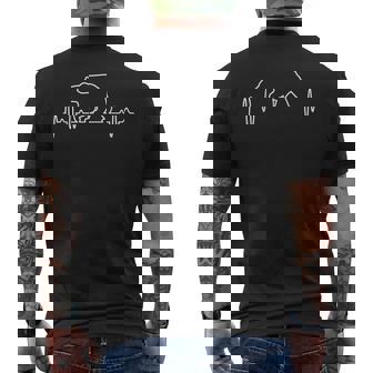 メンズ 熊 シロクマ ハートビート メンズTシャツ バックプリント - Kawaiitshirt