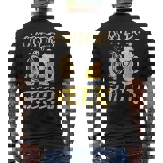 牡蠣とビール メンズTシャツ バックプリント - Kawaiitshirt